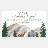 Sticker Rectangulaire Baby shower des cerfs (Devant)