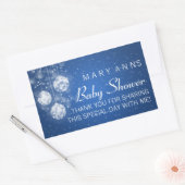 Sticker Rectangulaire Baby shower Merci Festif Baubles Bleu (Enveloppe)