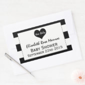 Sticker Rectangulaire Baby shower moderne chic noir & blanc (Enveloppe)