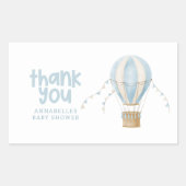 Sticker Rectangulaire Baby shower montgolfière aventure merci (Devant)