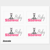 Sticker Rectangulaire Baby Zebra, Baby shower (Feuille)