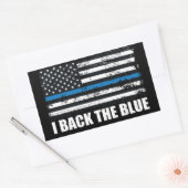Sticker Rectangulaire Back the Blue Thin line USA Flag MAGA WWG1WA (Enveloppe)
