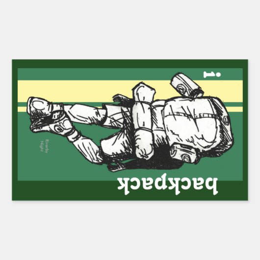Sticker Rectangulaire Backpacker (type)-GreenYellow (Devant)
