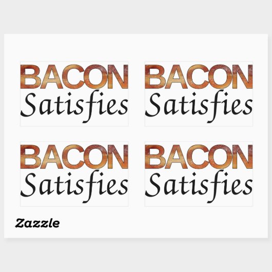 Sticker Rectangulaire Bacon satisfait (Feuille)