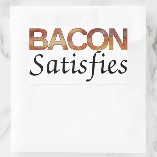 Sticker Rectangulaire Bacon satisfait (Sac)