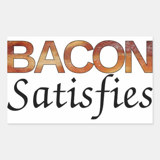 Sticker Rectangulaire Bacon satisfait (Devant)