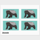 Sticker Rectangulaire Badass Honey Badger Intrépide Attitude Nastique An (Feuille)