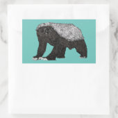 Sticker Rectangulaire Badass Honey Badger Intrépide Attitude Nastique An (Sac)