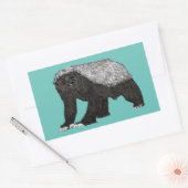 Sticker Rectangulaire Badass Honey Badger Intrépide Attitude Nastique An (Enveloppe)