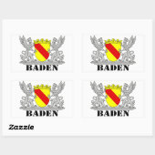 Sticker Rectangulaire Bade-Armoiries avec inscription Baden (Feuille)