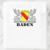 Sticker Rectangulaire Bade-Armoiries avec inscription Baden (Sac)