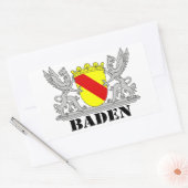Sticker Rectangulaire Bade-Armoiries avec inscription Baden (Enveloppe)