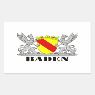 Sticker Rectangulaire Bade-Armoiries avec inscription Baden