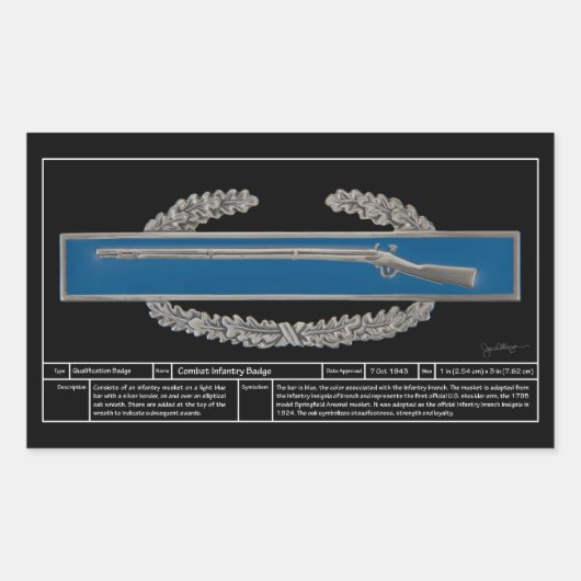 Sticker Rectangulaire Badge d'infanterie de combat technique (Devant)