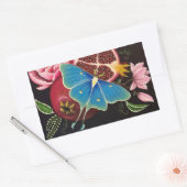Sticker Rectangulaire Baguette d'art fine de la grenade et Luna Moth 4 P (Enveloppe)