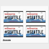 Sticker Rectangulaire Baguette de licence Washington Seattle (Feuille)