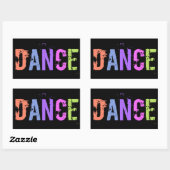 Sticker Rectangulaire Baguette de mot de danse art (Feuille)