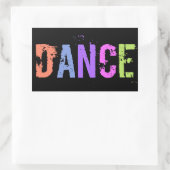 Sticker Rectangulaire Baguette de mot de danse art (Sac)