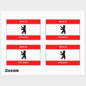 Sticker Rectangulaire Baguette du drapeau de Berlin Allemagne (Feuille)
