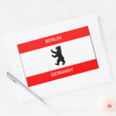 Sticker Rectangulaire Baguette du drapeau de Berlin Allemagne (Enveloppe)