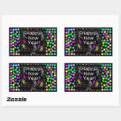 Sticker Rectangulaire Baguette du rectangle des voeux du Nouvel An (Feuille)