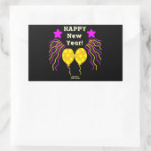 Sticker Rectangulaire Baguette Rectangle de voeux Bonne année (Sac)
