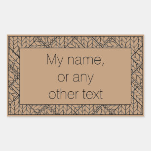 Sticker Rectangulaire Baguette rectangulaire KNIT JACQUARD TAN + Texte