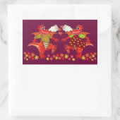 Sticker Rectangulaire Baguette romantique mignonne avec des dagons en Am (Sac)