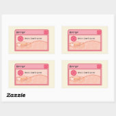 Sticker Rectangulaire Baguette rose pastel esthétique mignonne (message  (Feuille)