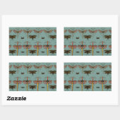 Sticker Rectangulaire Baguettes, Katydids et libellules (Feuille)