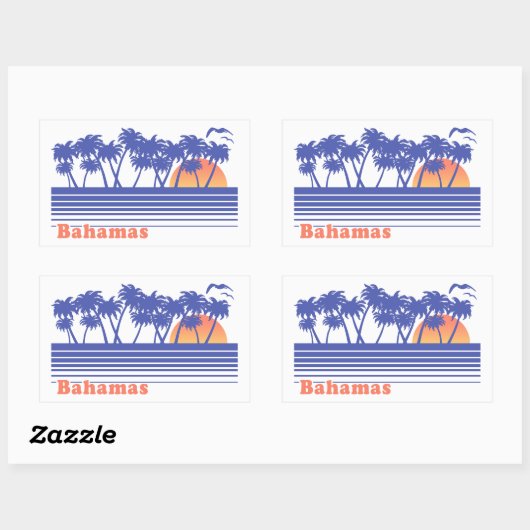 Sticker Rectangulaire Bahamas (Feuille)