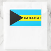 Sticker Rectangulaire bahamas nom du symbole du drapeau national (Sac)