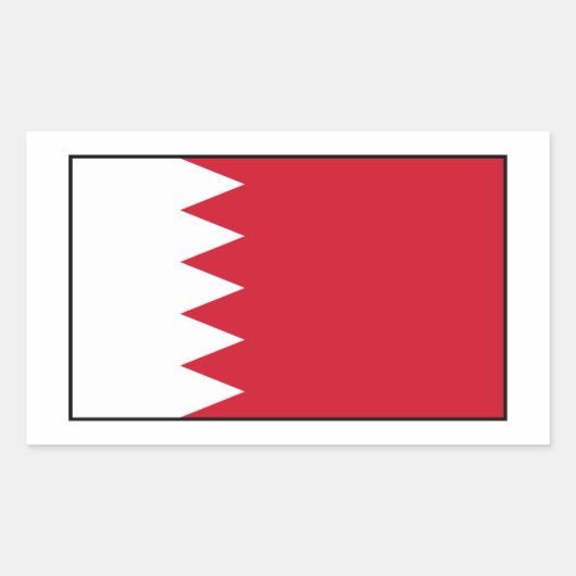 Sticker Rectangulaire Bahreïn - Drapeau de Bahreïn (Devant)