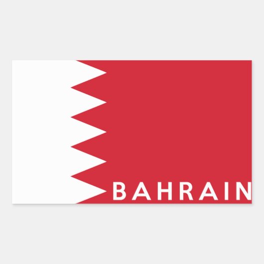 Sticker Rectangulaire bahreïn nom du symbole du pays (Devant)