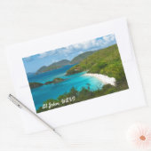 Sticker Rectangulaire Baie de tronc, St John USVI (Enveloppe)