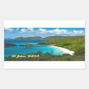 Sticker Rectangulaire Baie de tronc, St John USVI