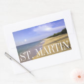 Sticker Rectangulaire Baie Longue Long Bay Beach, St. Martin (Enveloppe)
