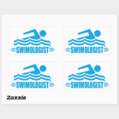 Sticker Rectangulaire Baignade amusante (Feuille)