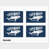 Sticker Rectangulaire Baignade avec requins de baleine - Tofo Beach Moza (Feuille)