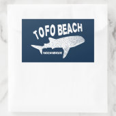 Sticker Rectangulaire Baignade avec requins de baleine - Tofo Beach Moza (Sac)
