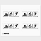 Sticker Rectangulaire Baignade, Vélo, Course - Triathlon (Feuille)
