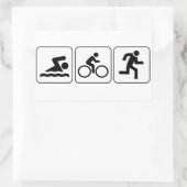 Sticker Rectangulaire Baignade, Vélo, Course - Triathlon (Sac)