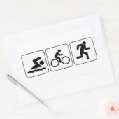 Sticker Rectangulaire Baignade, Vélo, Course - Triathlon (Enveloppe)