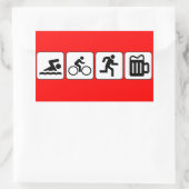 Sticker Rectangulaire Baignade Vélo Run Boisson (Sac)
