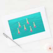 Sticker Rectangulaire Baigneurs Nager Synchronisé Sous L'Eau (Enveloppe)