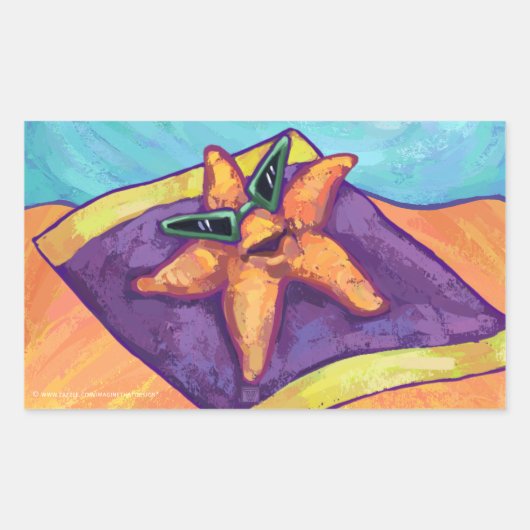 Sticker Rectangulaire Bain de soleil Starfish (Devant)