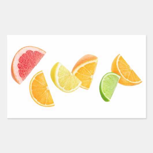 Sticker Rectangulaire Baisse des tranches d'agrumes (Devant)