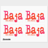 Sticker Rectangulaire Baja, BCS, Mexique (Feuille)