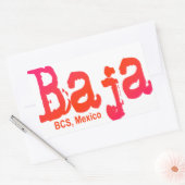 Sticker Rectangulaire Baja, BCS, Mexique (Enveloppe)