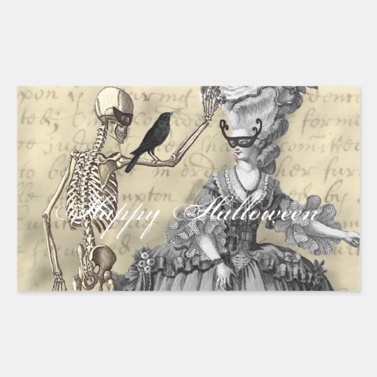 Sticker Rectangulaire Bal Masquerade Halloween (Devant)
